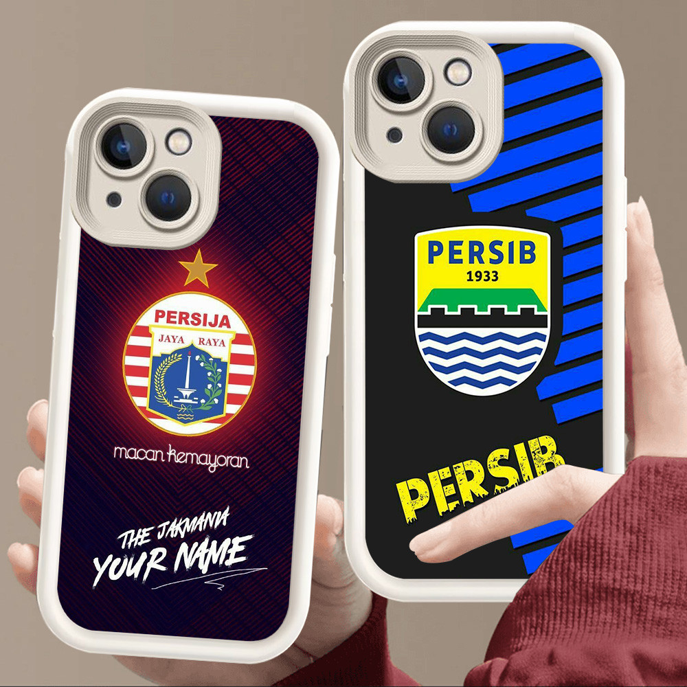 เคสสําหรับ iPhone 8 13 6 7 6s 14 Pro Max Plus Soft White E21 Football Club Persib