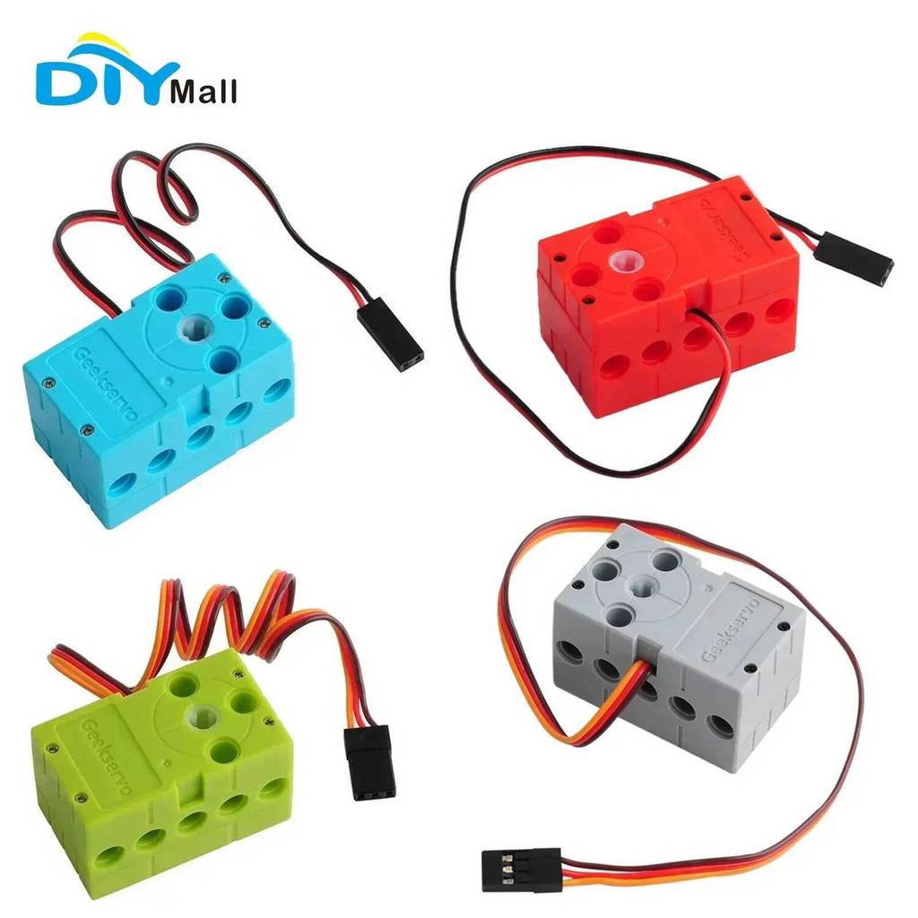 Geekservo โปรแกรม Servo Mini 2P/3P ลวดหมุนได้ 360 องศาเข้ากันได้กับบล็อกอาคารมาตรฐาน Microbit Raspbe