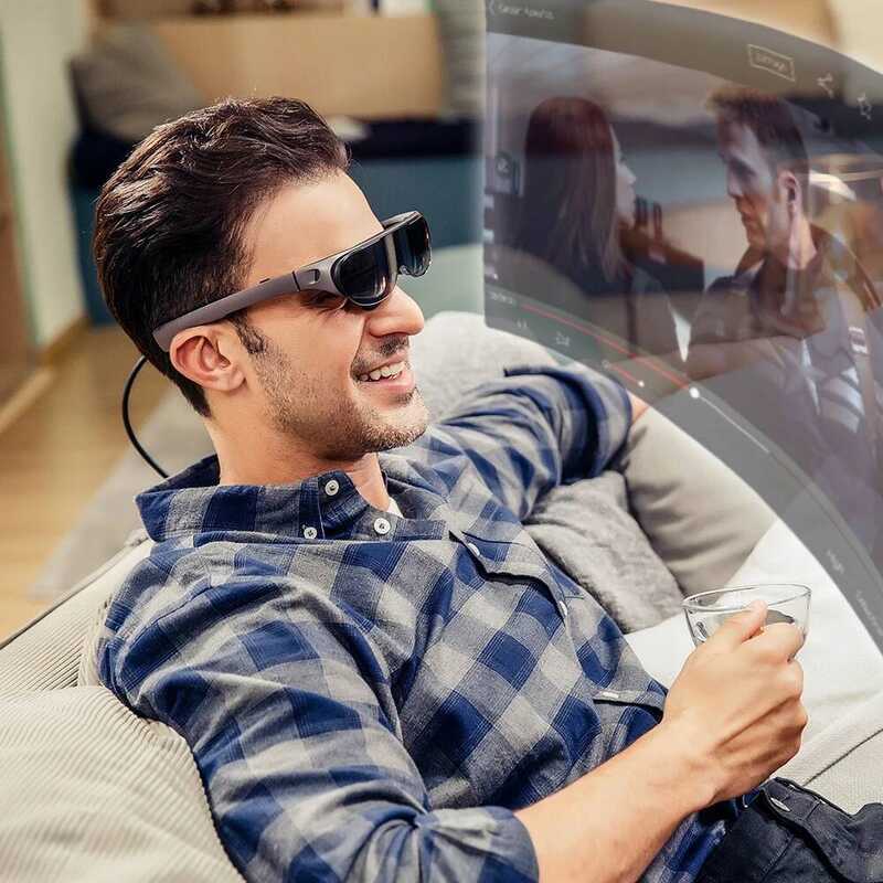 Rokid Air แว่นตา AR แบบพกพา 120 หน้าจอ Virtl และการควบคุม Vo AI เข้ากันได้กับ Devs ทั้งหมด