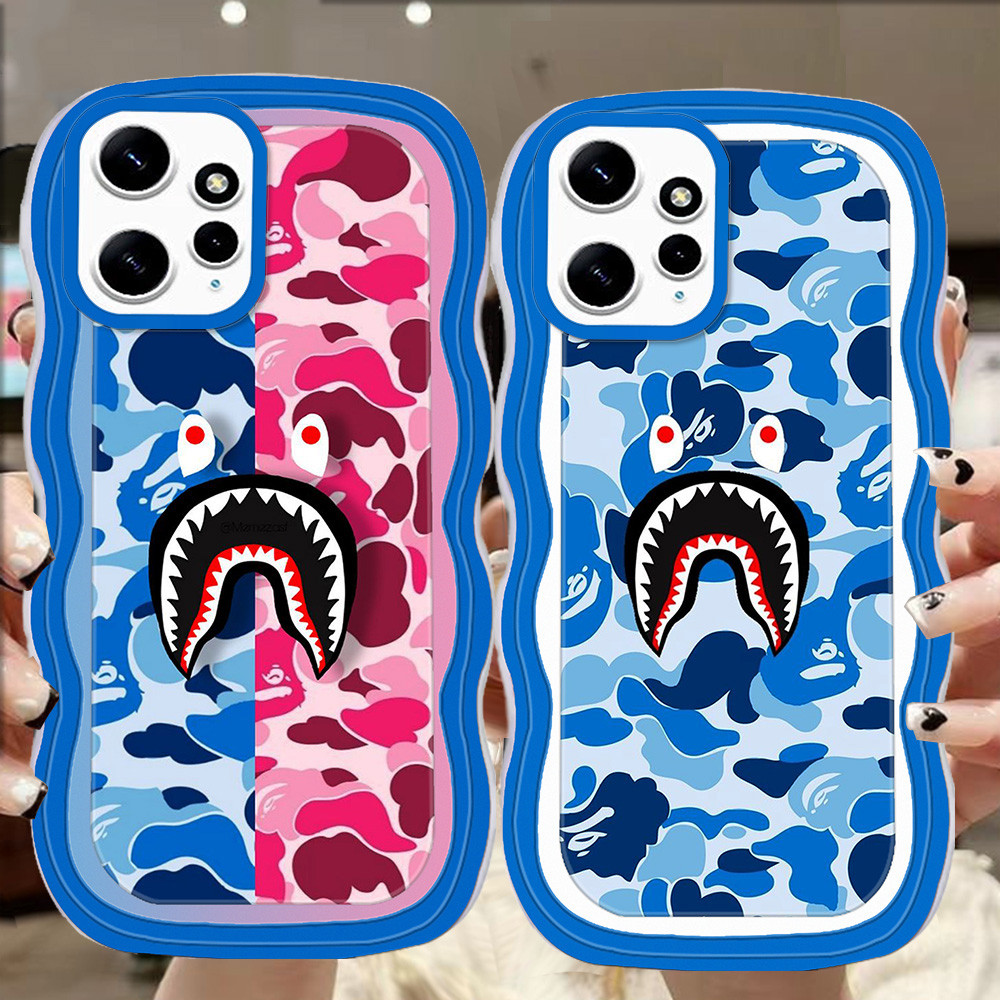 A-64 bape shark TPUปลอกสําหรับXiaomi Redmi 12Cหมายเหตุ 14 12 POCO X5 M5 Pro 5Gเคสใส