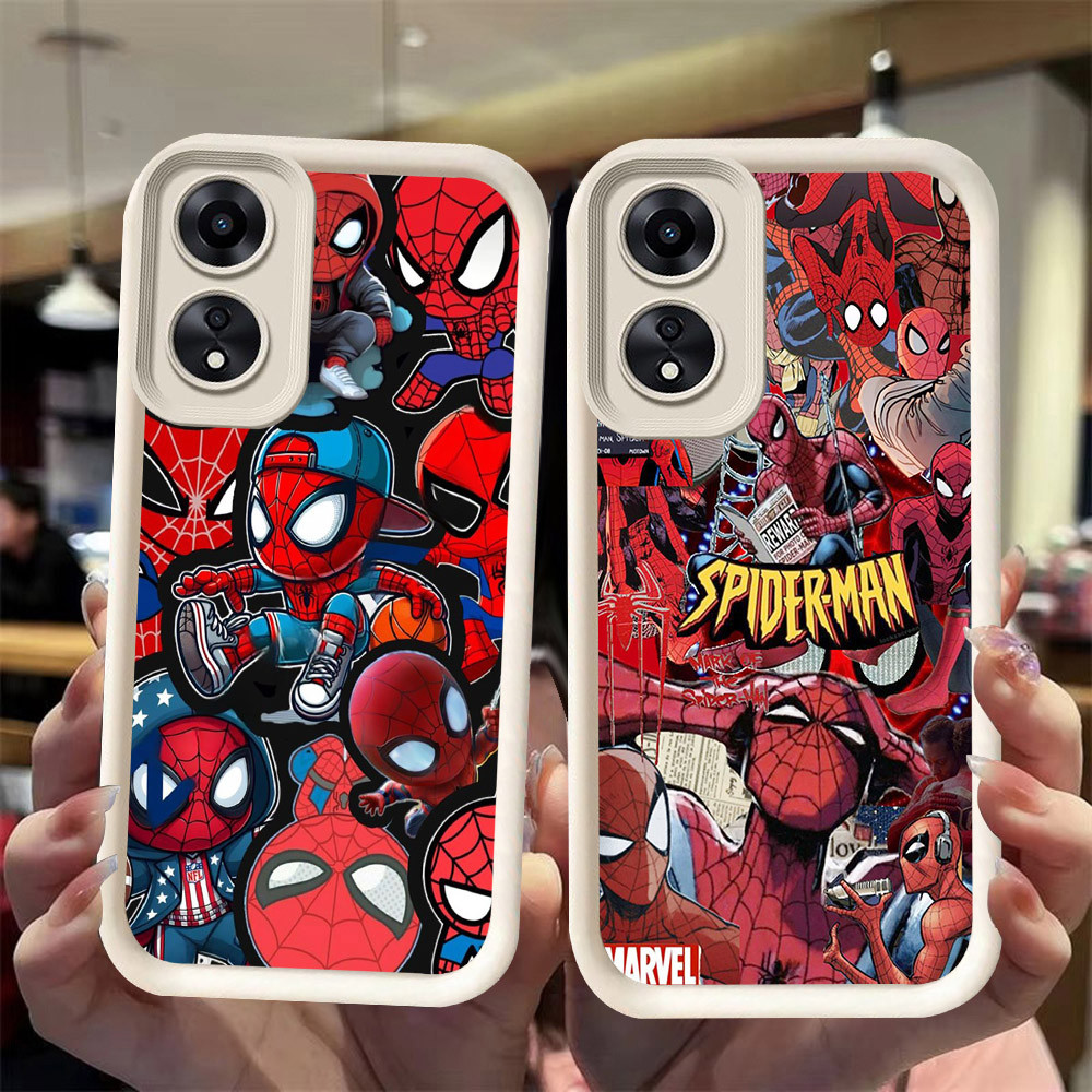 J-4 Spider-man ดำขาวชมพูเคสโทรศัพท์หรับ OPPO A98 Reno 8T A1 A1X A60 F23 A2X Pro 5G