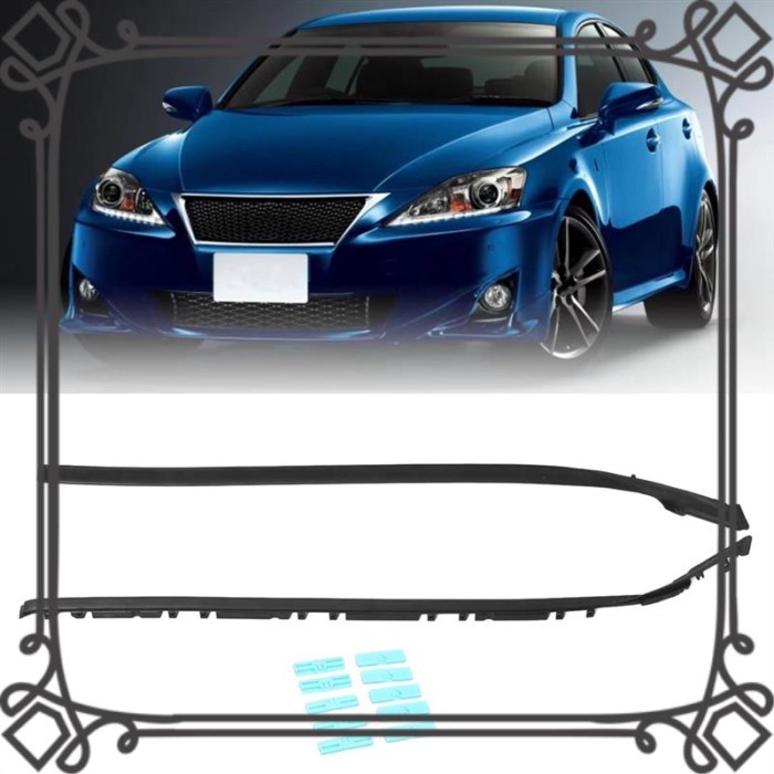 Q2-1Pair Windshield Pillar Molding With Clips Kit For Lexus Is IS200D IS250 IS300 IS350 2006-2013 7