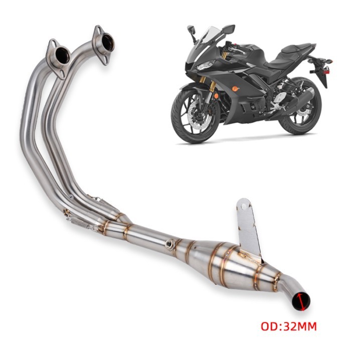 Motorcycle Exhaust Escape Moto Modified Full Systems Front Middle Link Pipe Fit for Yamaha YZF R3 R
