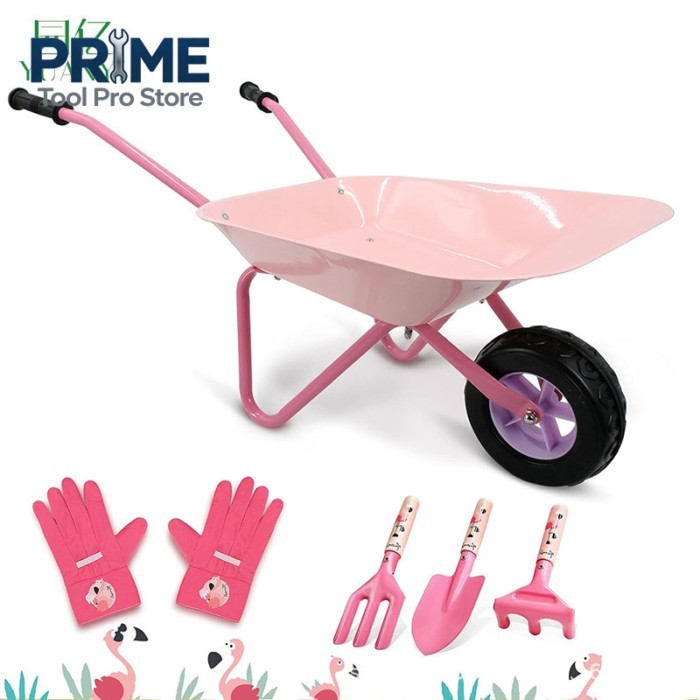 Garden children's trolley set green pink children's gardening tools children's gardening set