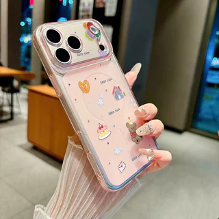 เคสไอโฟน13 AIR 17คอนนิง แม่เหล็ก หมีหวาน เคสไอโฟน เข้ากันได้กับIPhone 17 15 11 12 13 16 14 Pro Max 16 Pro 14 15 16 Plus