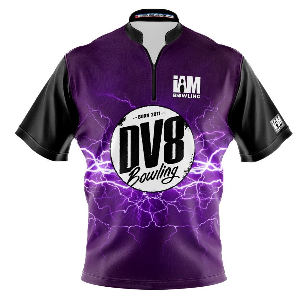 DV8 DS Bowling Jersey - ออกแบบ 1525-DV8 3D Zip Collar Bowling เสื้อ DIY ชื่อ