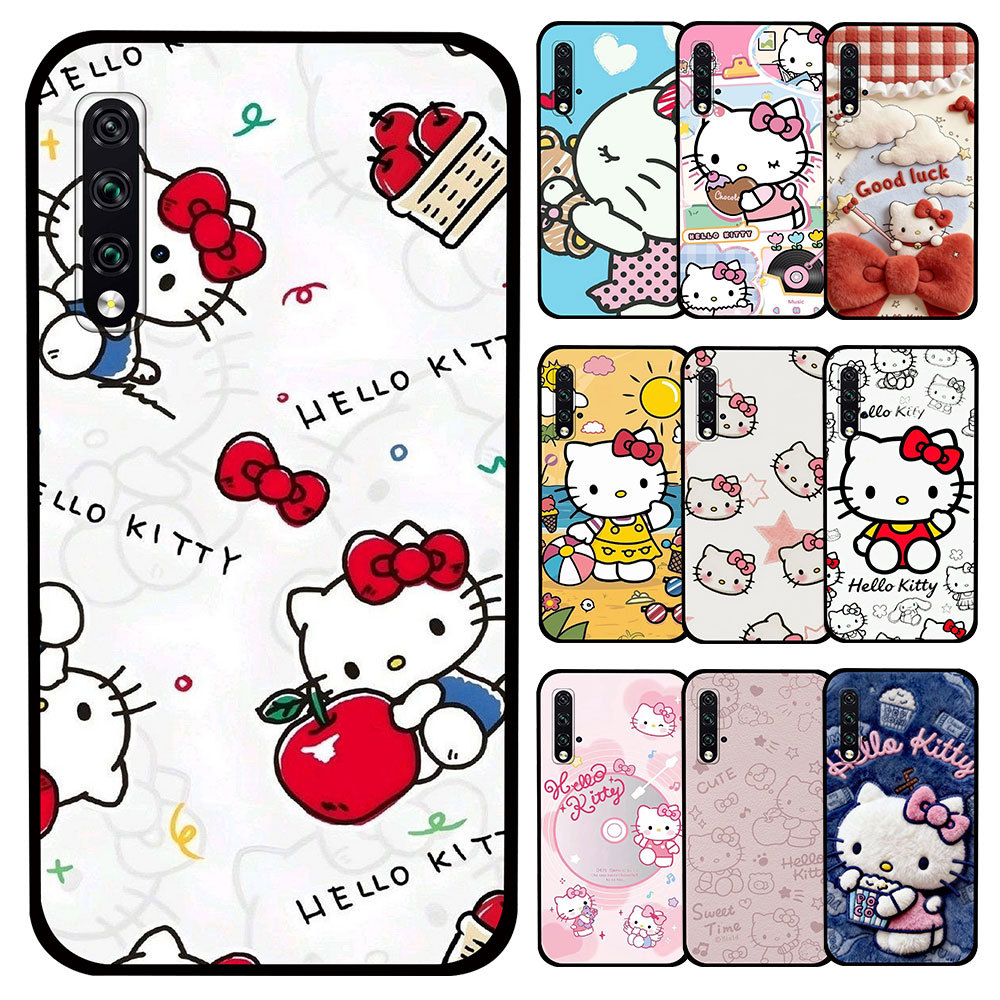 TPU Soft Case สําหรับ Redmi 12 12C 12R 11a K60 K60Pro K70 K70Pro 6R08 Hello Kitty สีดําป้องกันกรณี