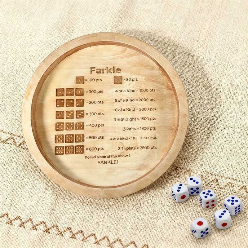 Farkle Dice Tray Farkle Dice Tray ถาดเกมกระดานไม้เกมครอบครัว