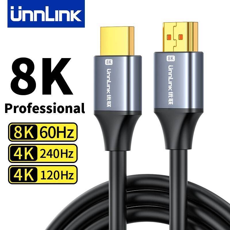 ใหม่ Unnlink 8K@60Hz สาย HDMI 4K@240Hz 4K@120Hz สายมาตรฐาน