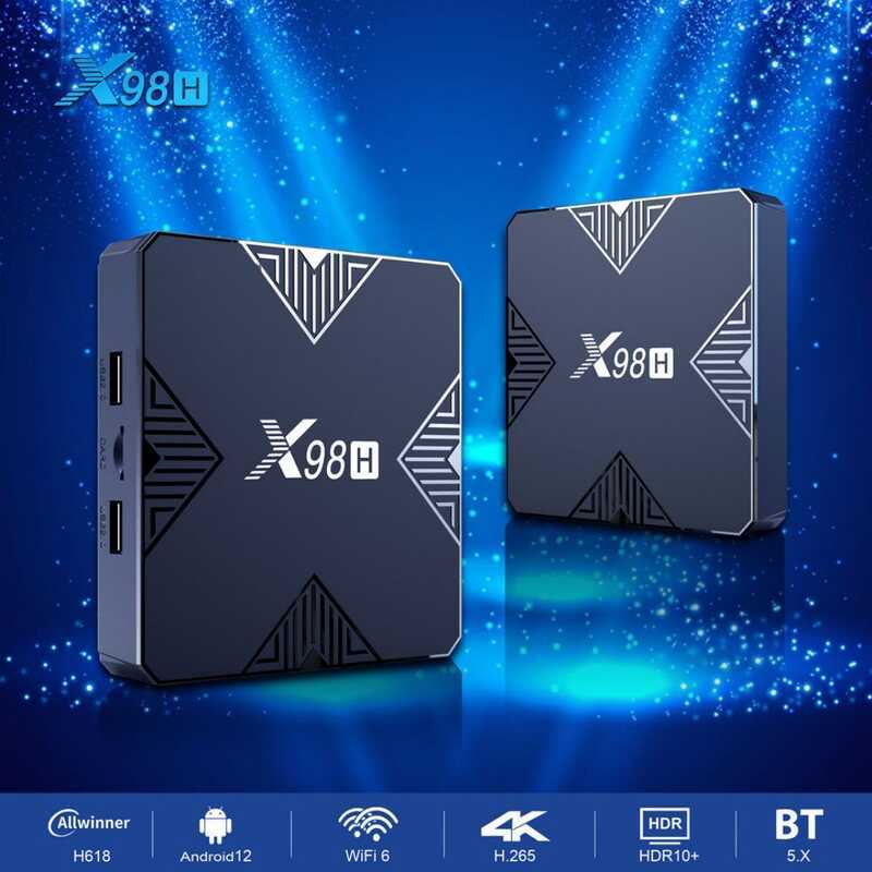 X98H Android 12.0 ผู้ทรงอํานาจ H618 1M เครือข่ายท้องถิ่น Dual Wifi6 2.4G 5G 4K Media Player 4