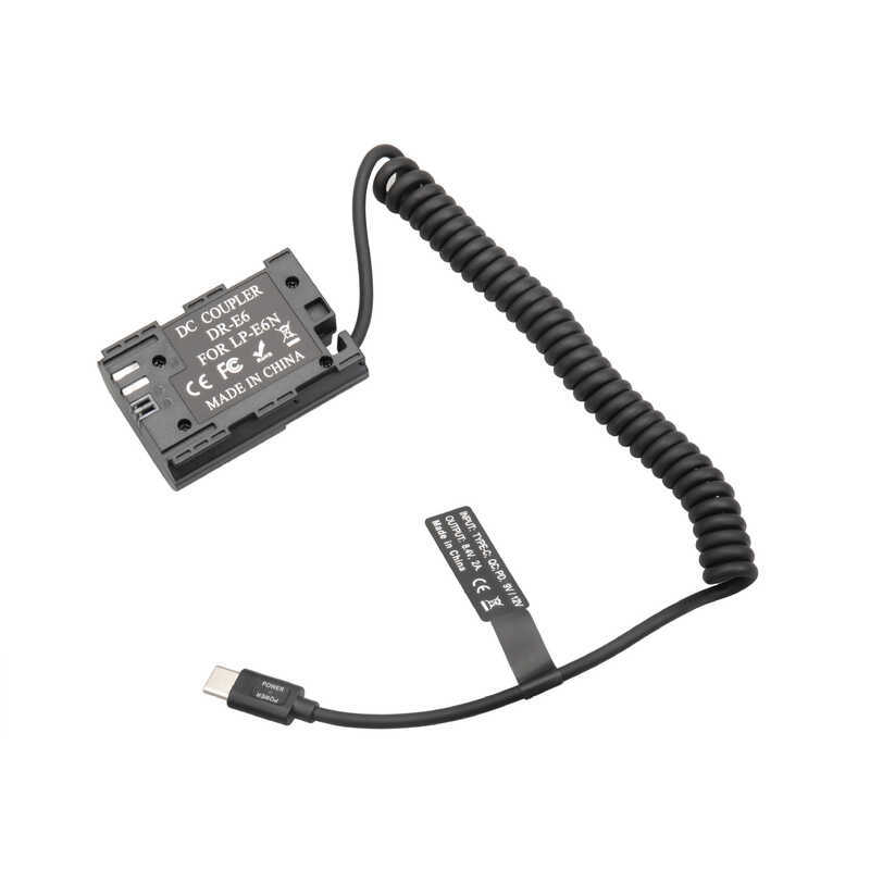 LP-E6NH แบตเตอรี่ปลอมRR R5C R6 R7 6D2 90D ภายนอก Type-C PD แหล่งจ่ายไฟ