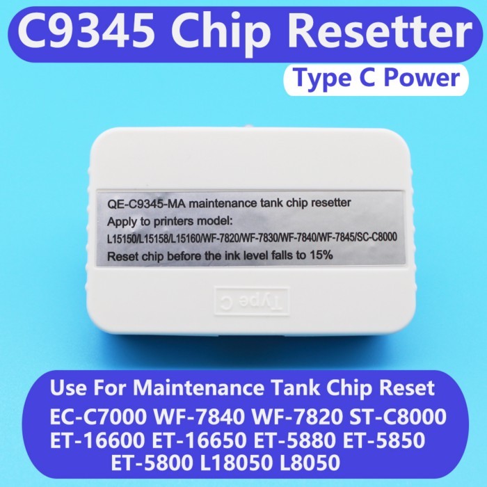 C9345 Chip Resetter For Epson L18050 L8050 WF-7830 7840 7820 7845 C8000 C58000 C7000 ET-5850 Mainte