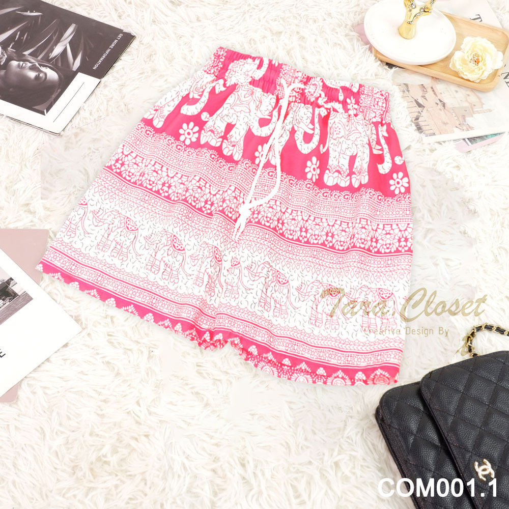 กางเกงช้าง lll Freesize lll COM00X ขาสั้น สายรูดใช้งานได้จริง ผ้าไหมอิตาลี เนื้อผ้านุ่มลื่น ใส่สบาย