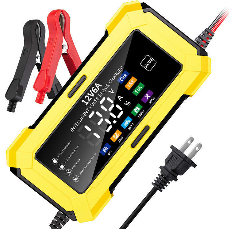 12V6A Lead Iron Lithium Iron Acid Battery Charger Car Motorcycle Battery Charger AGM Start-Out Batte