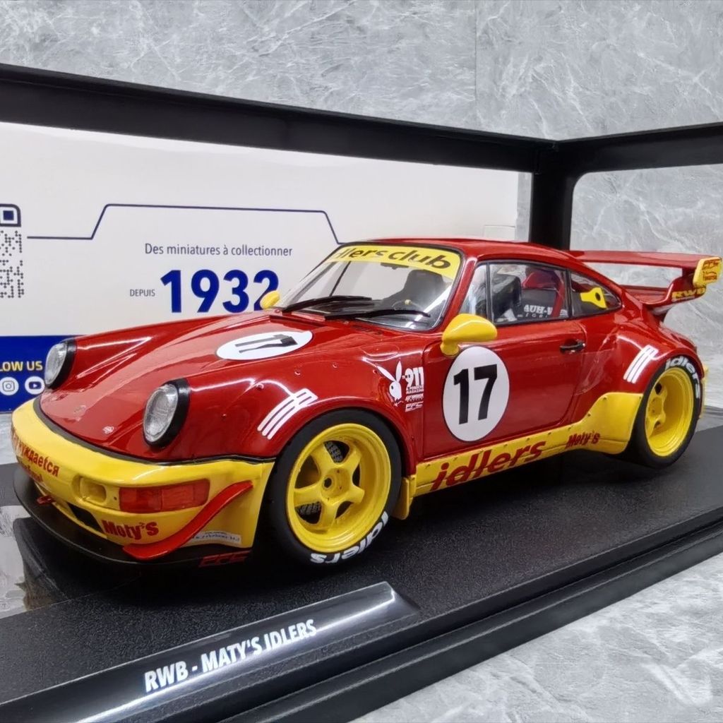 SOLIDO 1/18 Porsche RWB MATYS IDLERS #17 2016 โมเดลรถแข่ง Steerable