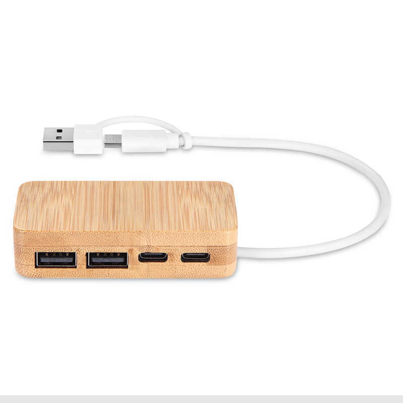 ไม้ไผ่ไม้ usbh Splitter ของขวัญมัลติฟังก์ชั่น 2 US BT YPC พอร์ต Docking Station ชุด