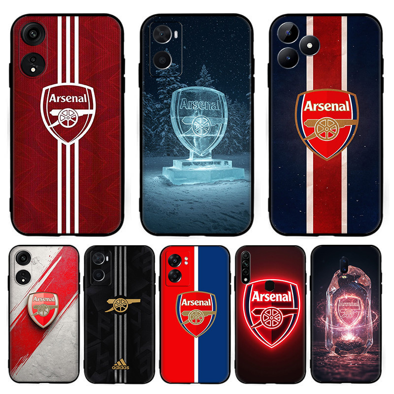 สําหรับ OPPO A57E A58 A58X A59 F1s A60 A74 A76 A77 F3 A78 A79 HJ65 Arsenal ปลอก 7Y4 สีดํา TPU ซิลิโค