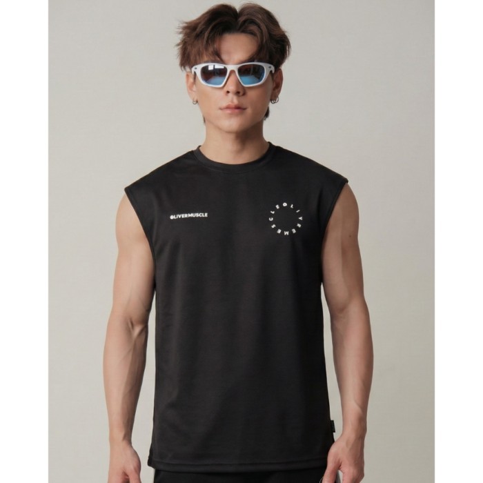 OLIVE MUSCLE - BASE MUSCLE TANK DryTech Air เสื้อออกกําลังกายแขนกุด