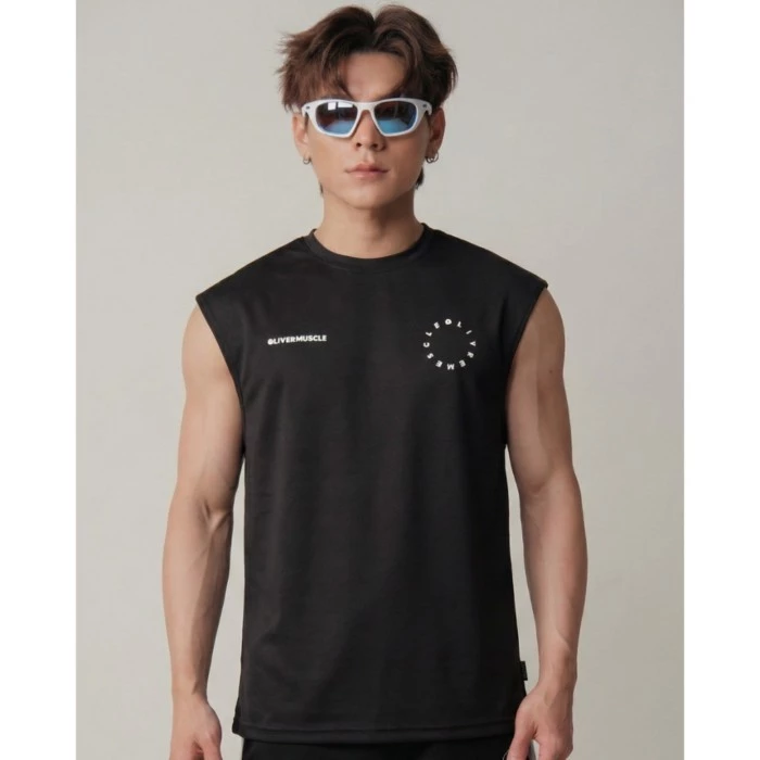 OLIVE MUSCLE - BASE MUSCLE TANK DryTech Air เสื้อออกกําลังกายแขนกุด