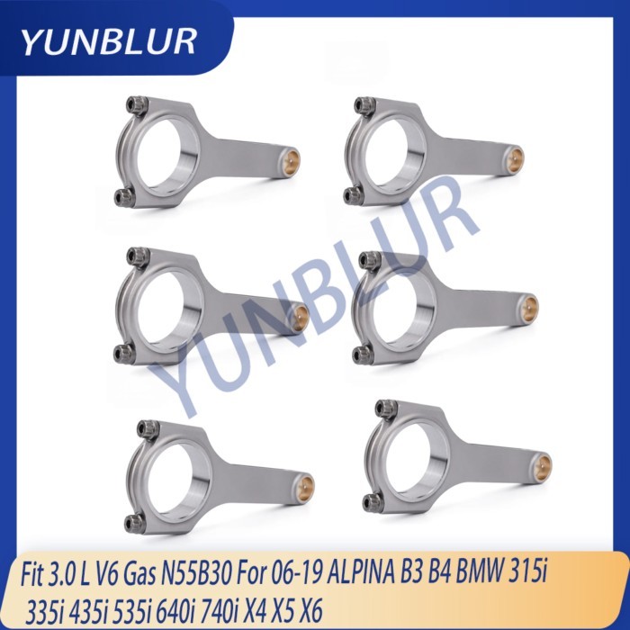 Forged 6pcs Engine Connecting Rod Kit Fit 3.0 L V6 Gas N55B30 For 06-19 ALPINA B3 B4 BMW 315i 335i