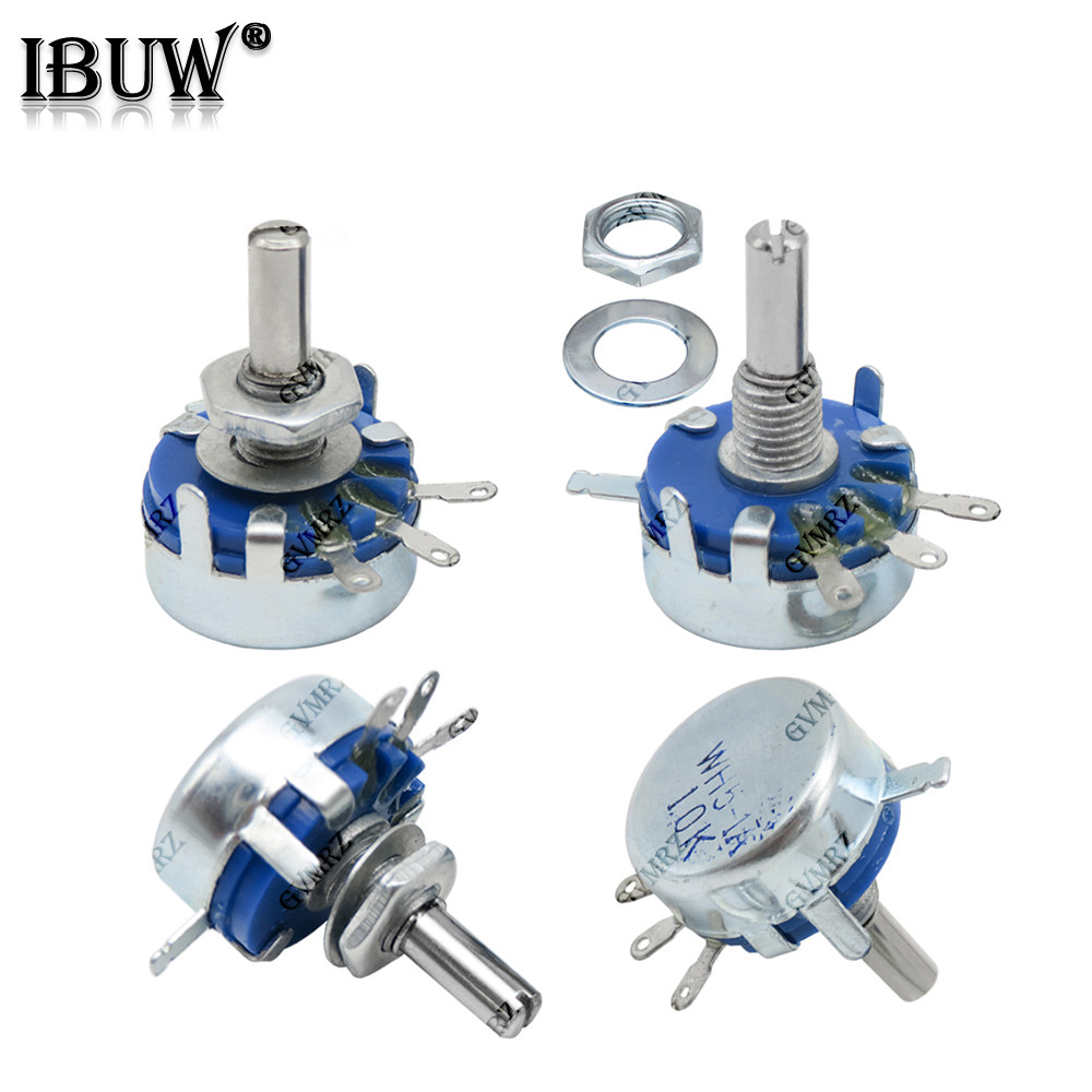 2PCS WH5-1A คาร์บอน Potentiometer 470R 1K 1.5K 4.7K 10K 100K 220K 1M โอห์ม 3 จังหวะรอบเพลาโรตารี Tap