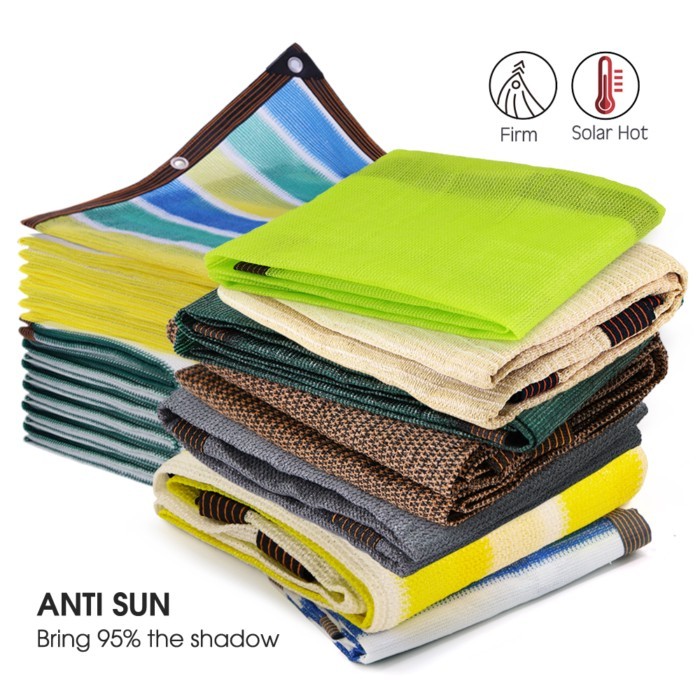 8-Type 95% Shading Rate Anti-UV HDPE Garden Shade Cloth Stripe Sunblock Sun Shade Net Outdoor Plant