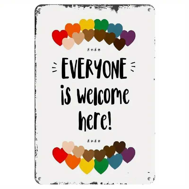 ภาพวาดดีบุกอลูมิเนียม Rainbow Tolerant Slogan Cafe Youth Hotel Retro Wall Decoration Board