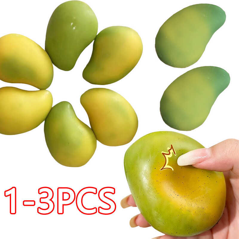 e Crispy Ball Squeeze Toy, Color-Changing Mango Squishy Fidget Ball, ASMR Sensory Stress Relief Toy