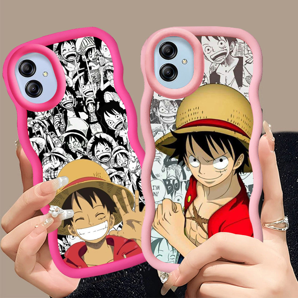 SAMSUNG MERAH A-4 One Piece LuffyปลอกสําหรับSamsung A05 M13 A04 F04 M04 A04E 5Gสีดําสีแดงสีชมพูกรณี
