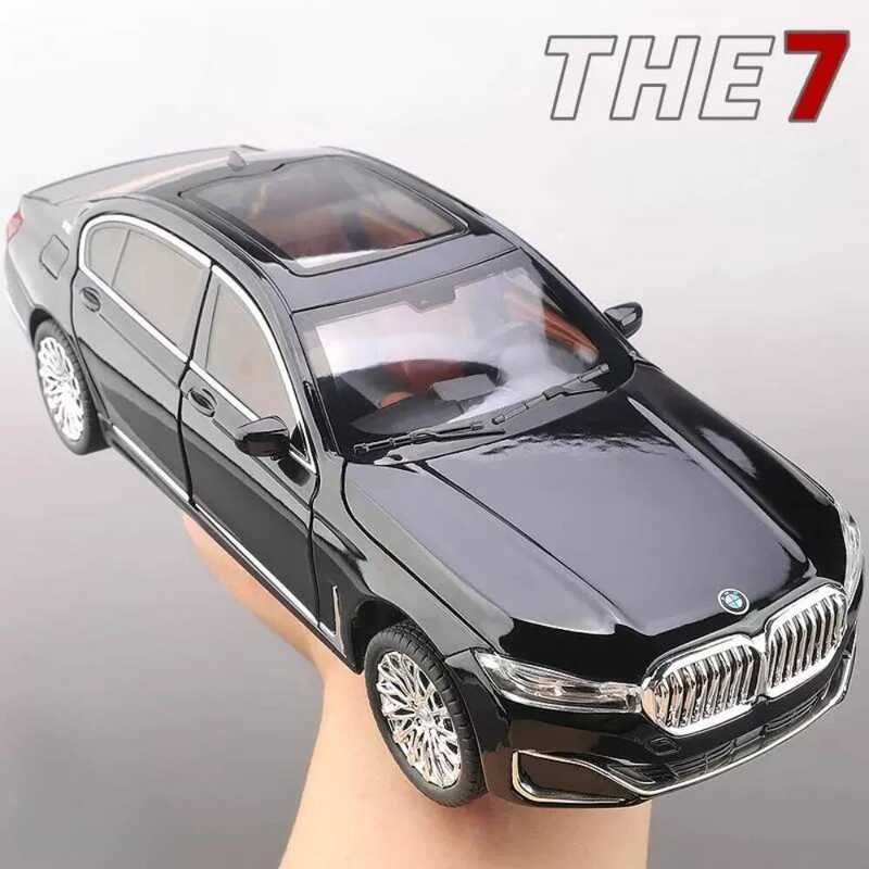 C 1:24 THE 7 760Li Model I5 M60 Alloy Diecast Car Toys 6 Doors Opened Sound Light Pull Back Miniatu
