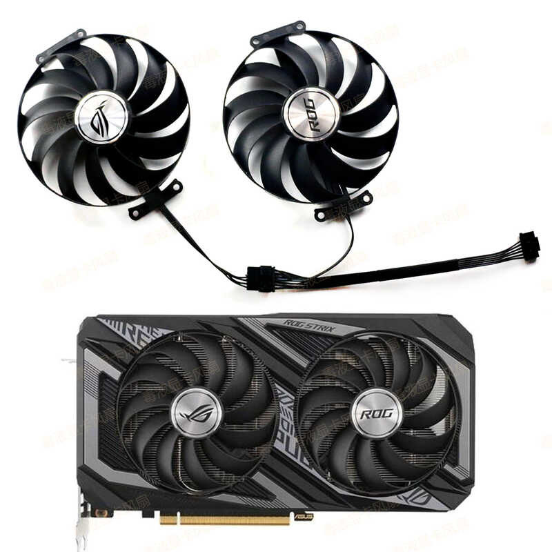 ASUS/ASUS RX 6600XT Raptor ROG STRIX OC กราฟิกการ์ดพัดลมระบายความร้อน Dual Ball อุณหภูมิควบคุม