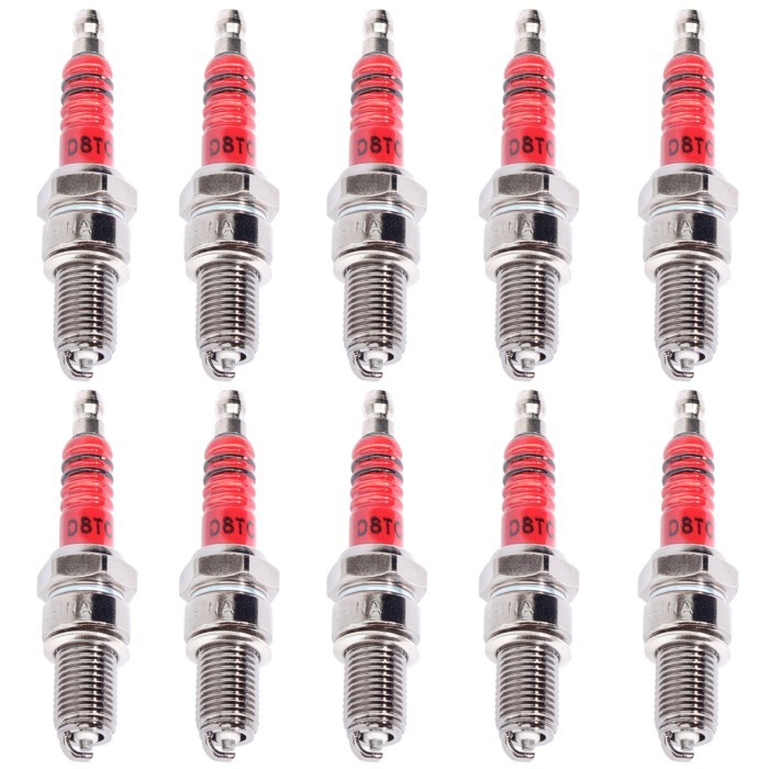 10Pcs Spark Plug D8TC D8EA DR8EA 125cc 150cc 200cc 250cc CG125 CF250 CH250 ATV GY6 Quad Scooters Pi