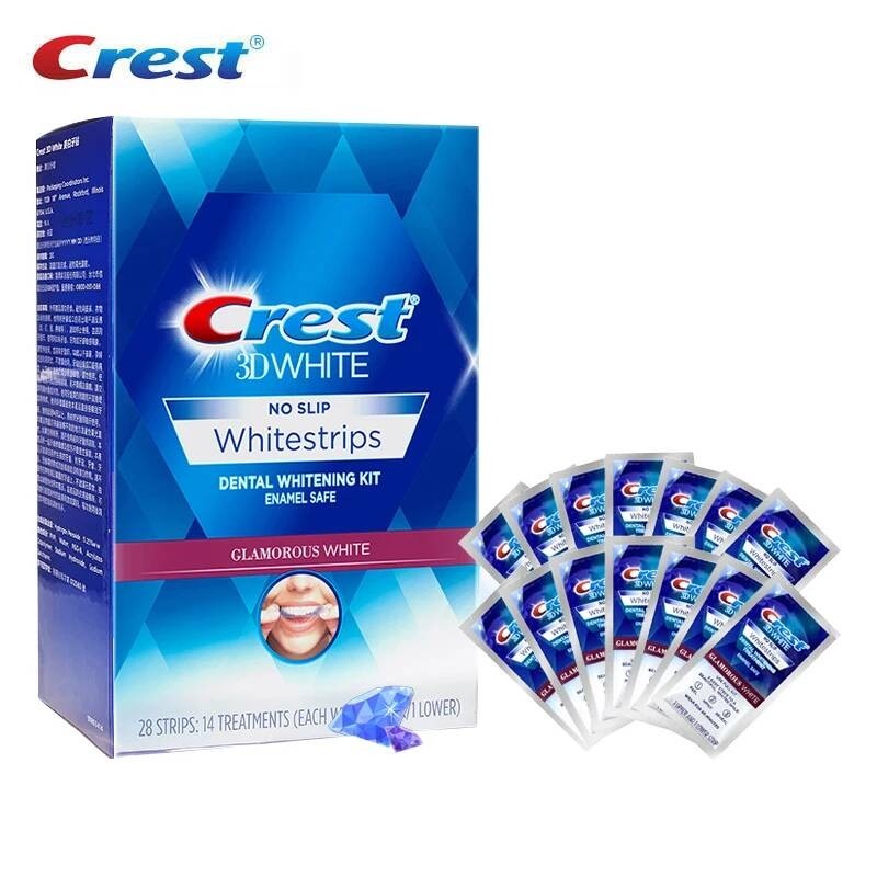 Crest 3D Whitestrips Dental Bleach Teeth Whitener Strips Glamorous White Whitening 5/7/14 Treatment