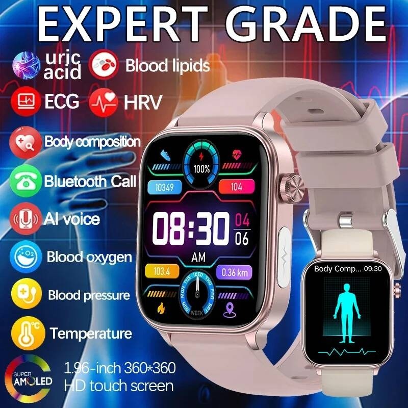 AI Diagnostic Detector Smart Watch Women Blood Lipid And Uric Acid Body Composition Test Menstrual H