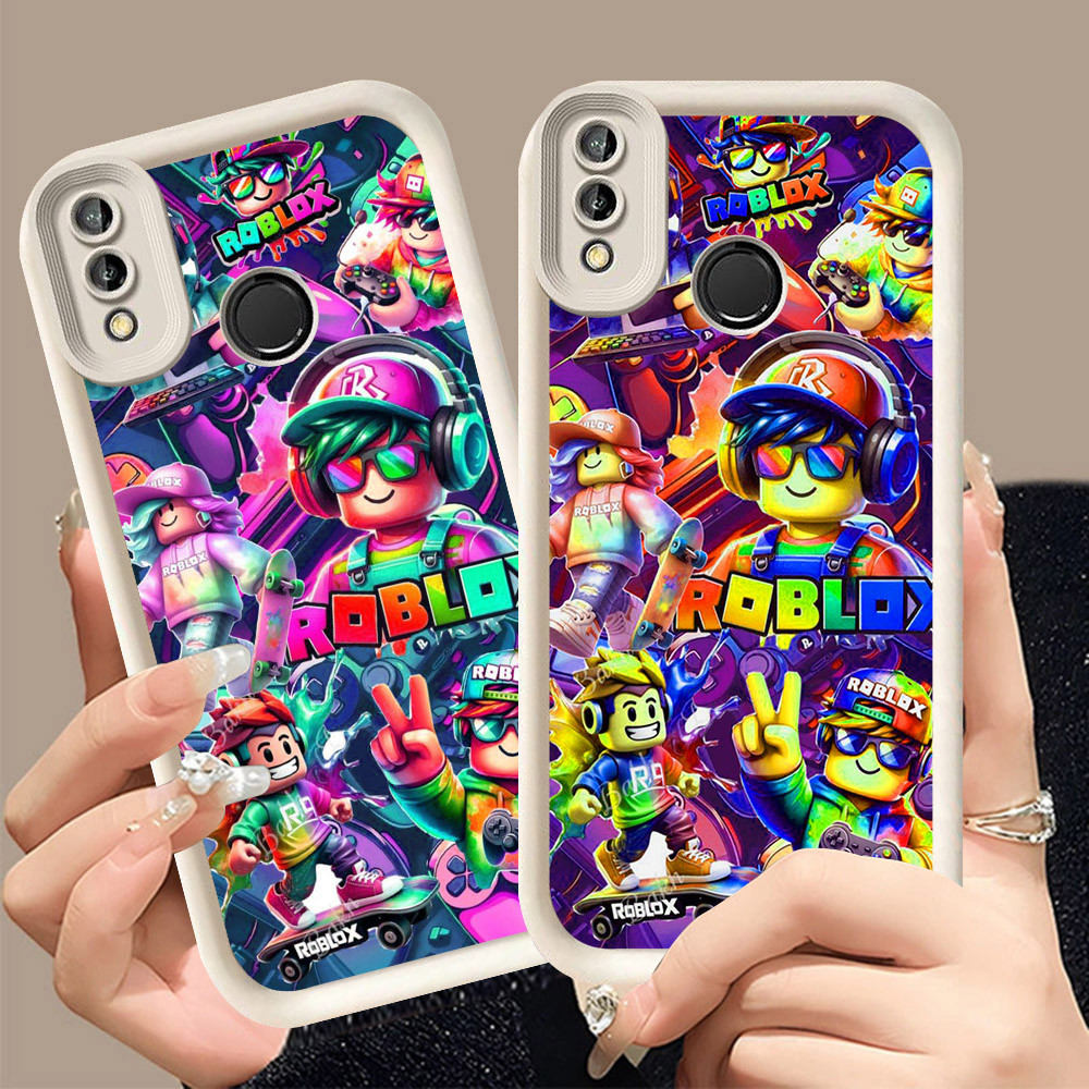 Q-36 Super Roblox ขาวดำเคสโทรศัพท์หรับ VIVO Y91C Y91 Y1S Y93 Y95 ปกสีชมพู