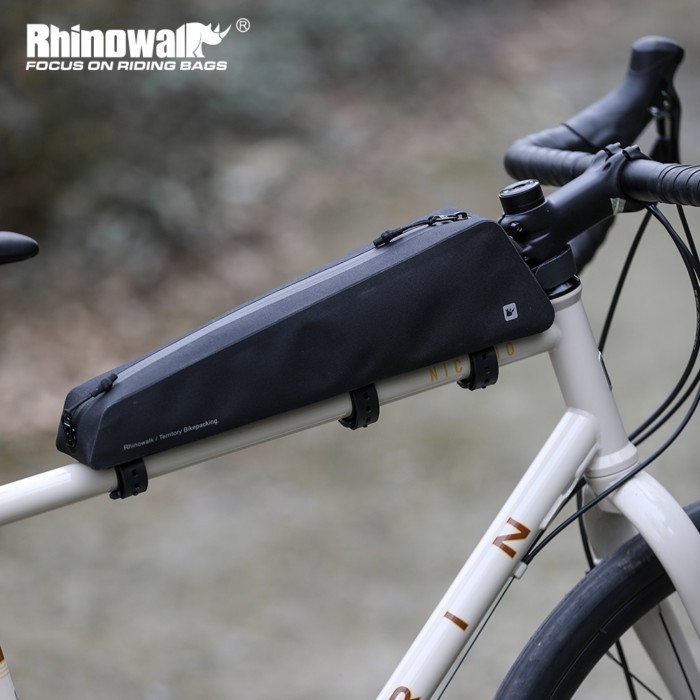 Rhinowalk Bike Top Tube Bag Waterproof 1.6L Extended Bike Front Tube Pack Cycling Storage Frame Bag