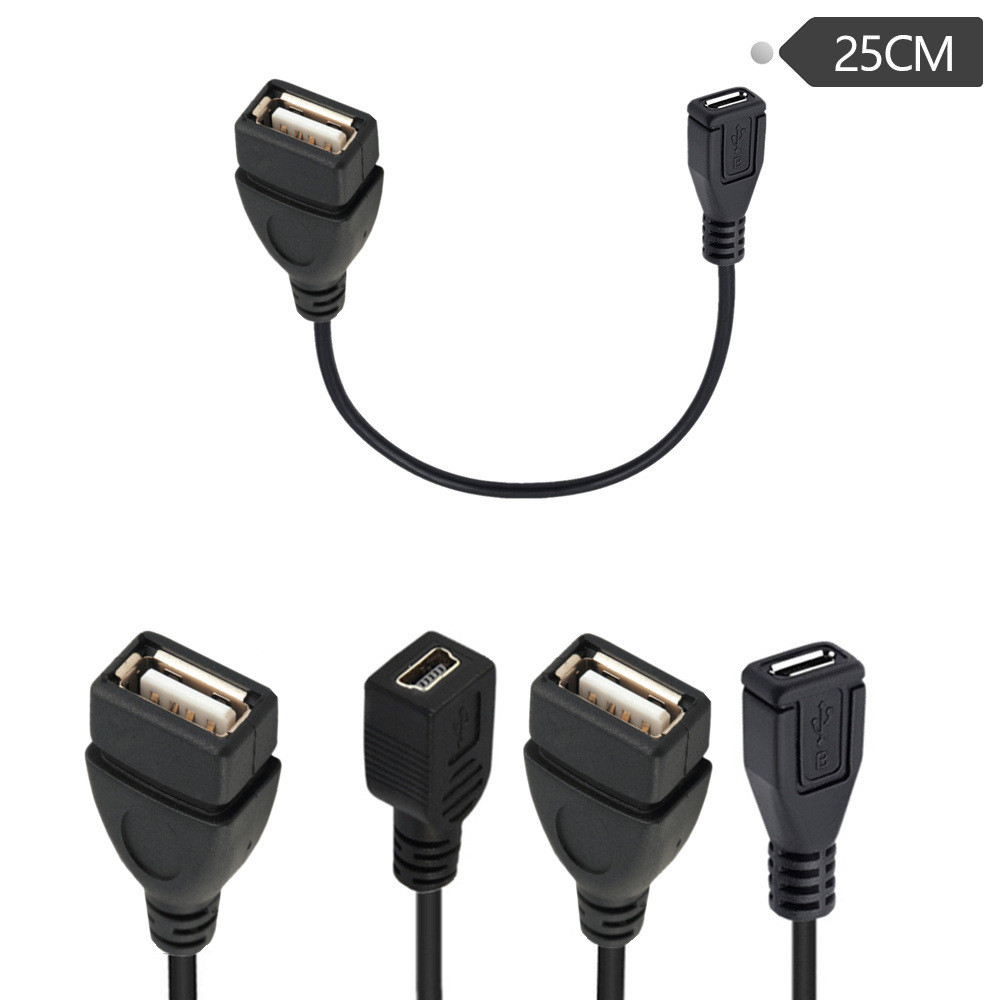 สายเคเบิลอะแดปเตอร์ Micro USB Female to USB Male A Female to micro USB Adapter 25cm