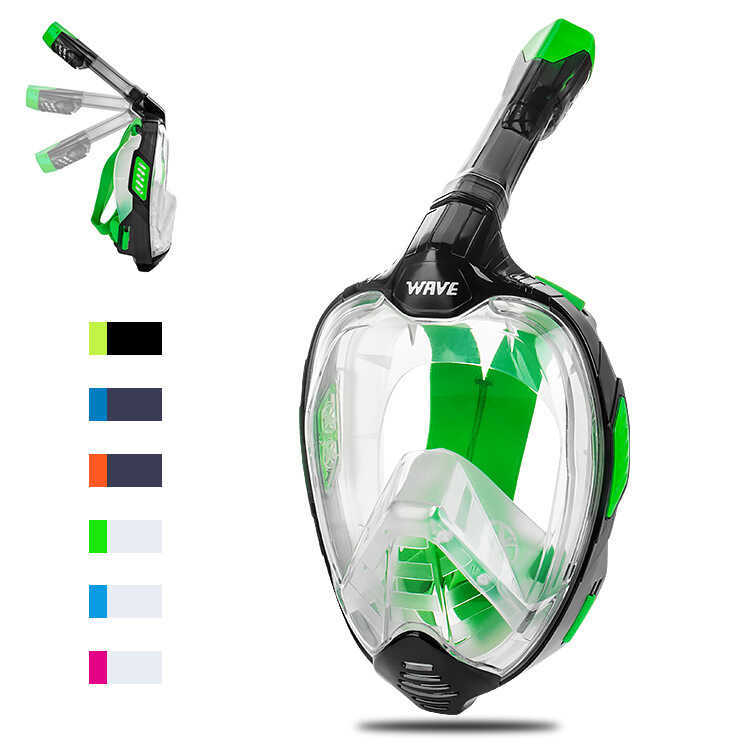 หน้ากากดําน้ํา WAVE Full Face Dry Top Snorkel