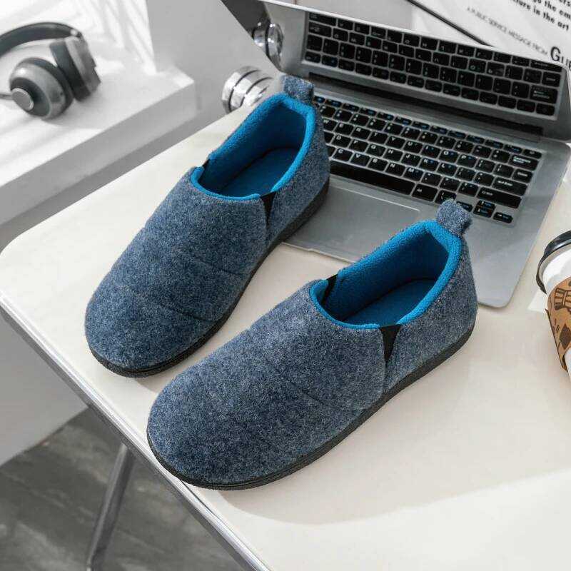 on-Slip Slippers Cozy Casual Indoor Outdoor Flat Slides Plush Bedroom Warm Shoes New Male Soft Sole