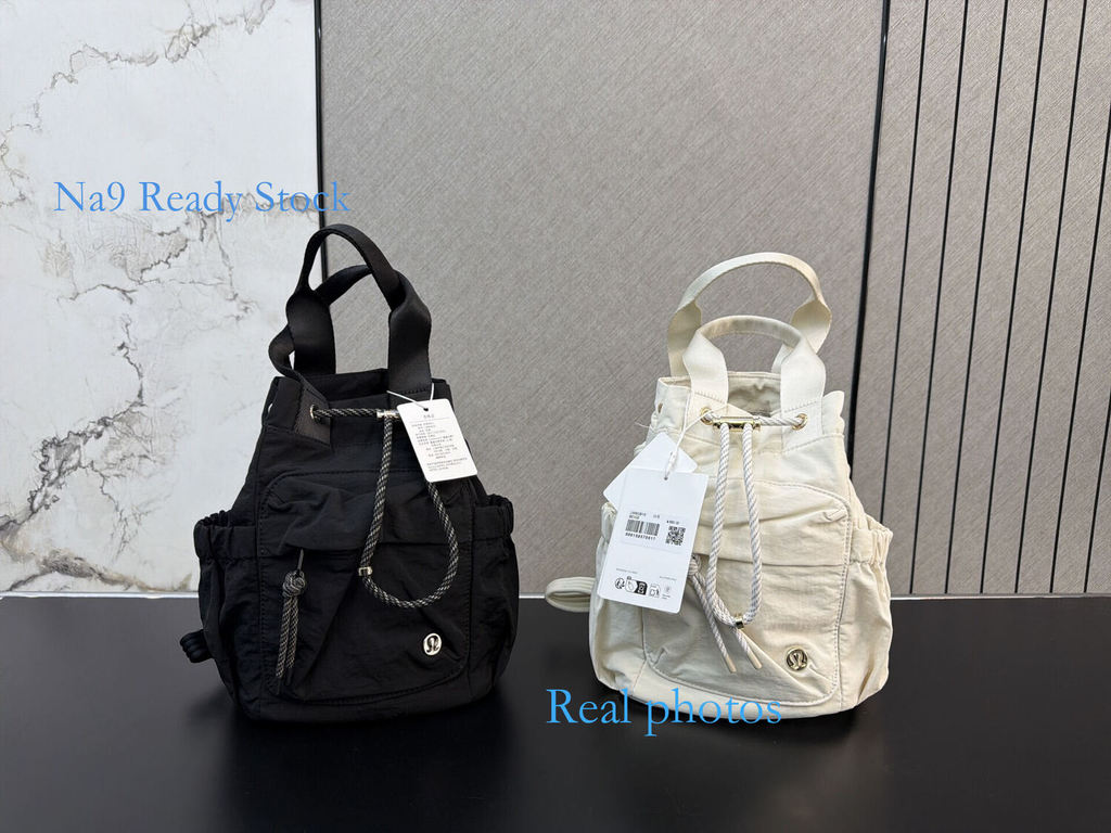 [na9 Ready Stock] 5L Mini Drawstring Backpack Convertible Shoulder Strap Nylon Crossbody Small Bag U