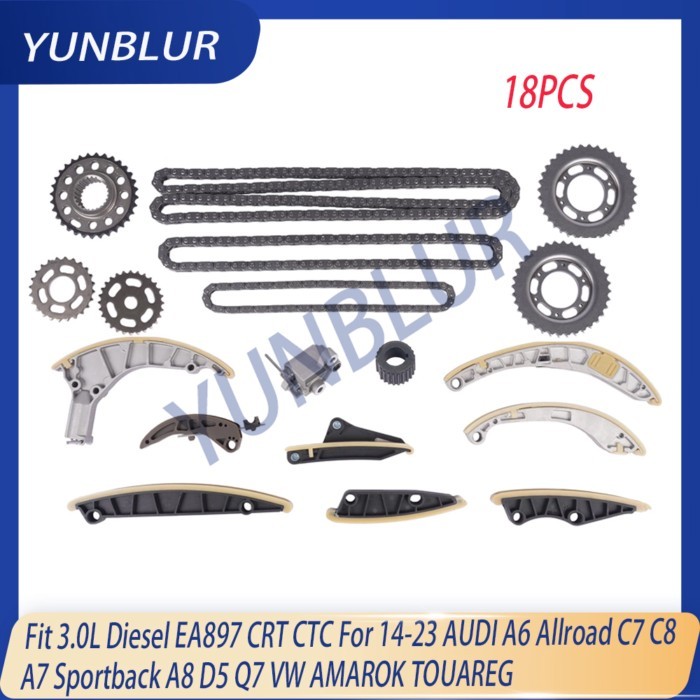 Engine Timing Chain Kit Fit 3.0 L Diesel EA897 CRT CTC For 14-23 AUDI A6 Allroad C7 C8 A7 Sportback