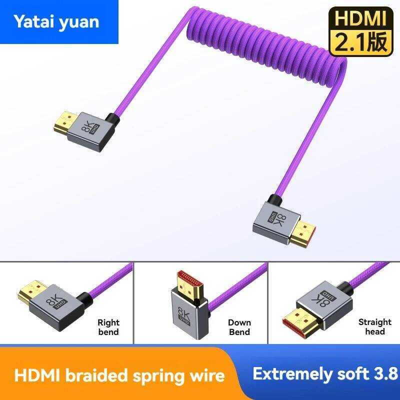 led Hdmi-Compatible2.1 Cable Mini To Micro Hdmi-Compatible Adapter 8K@60Hz For DV Camera Monitor TV