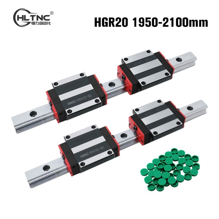 HGR20 HGH20 Square Linear Guides Rail 1950mm 2000mm 2050mm 2100mm+4pc Slide Block Carriages bearing