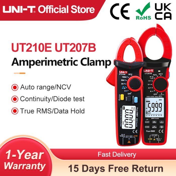 UNI-T Clamp Meter UT210E UT210D UT210C UT208B UT207B UT206B UT205E Digital Ammeter Pliers Amperimet