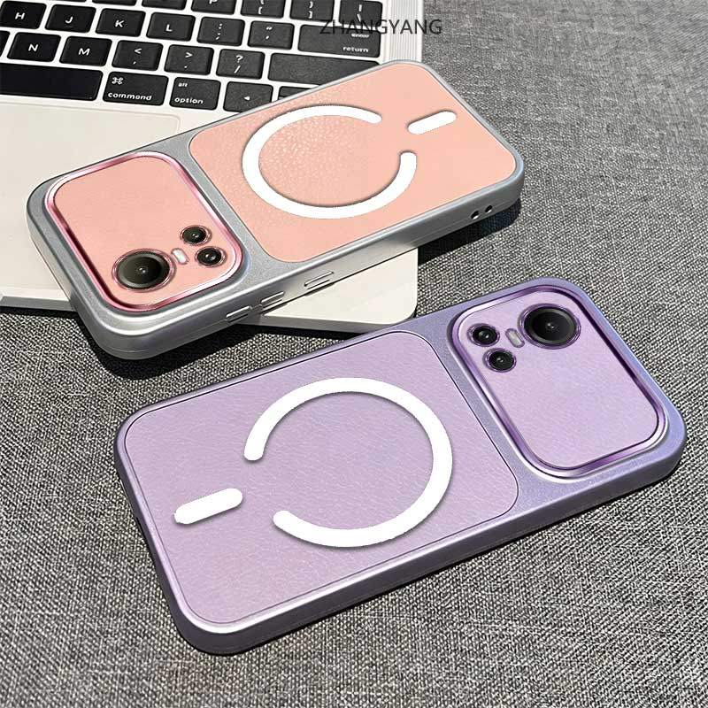 กรณีสําหรับ OPPO Reno 10 Reno 10 Pro 5G เคสโทรศัพท์หน้าต่างขนาดใหญ่ออกแบบใหม่แม่เหล็กความงามหนังวัสดุวัสดุ anti drop TPU โทรศัพท์นุ่มกรณี