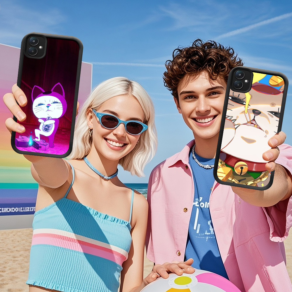 DE-8 Danadan Cat Casing Handphone สําหรับ Xiaomi Redmi 9C 9T K60 A1 NFC 9A 8 A2 13C 6A Ultra