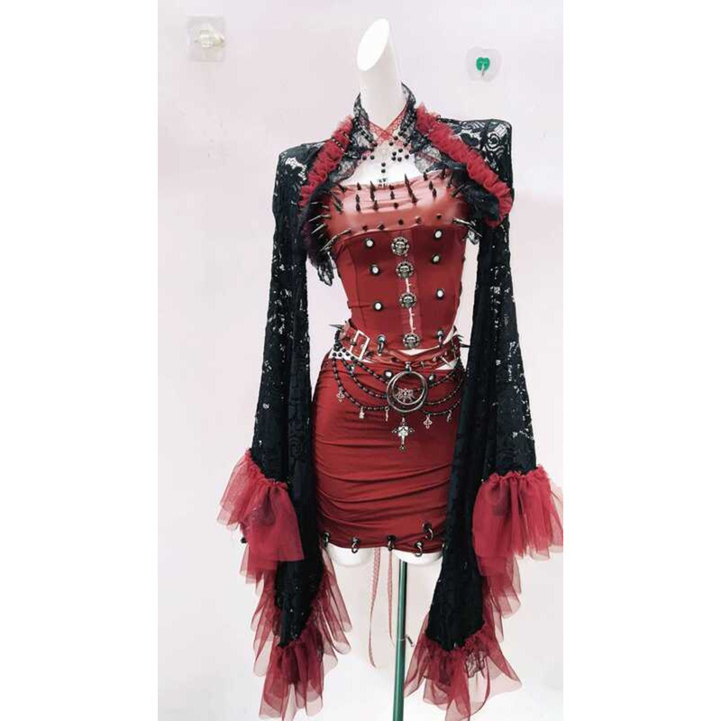 ▥ Gothic Punk Tank Y2kเสื้อผ้าy2k Crop Gothicเสื้อผ้าy2k Skull Top Vintage Tops Y2kแฟชั่นfairy