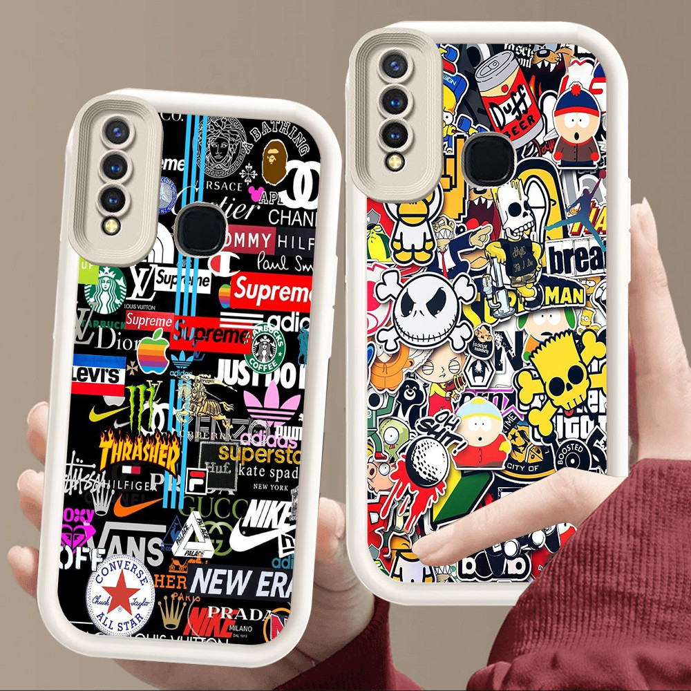 สําหรับ VIVO Y93 Y17 V9 Y15 Y19 Y12 Y91C Y30 Y95 Y30i Y50 Z1 Y91 Pro นุ่มสีขาว E109 ใหม่ VP