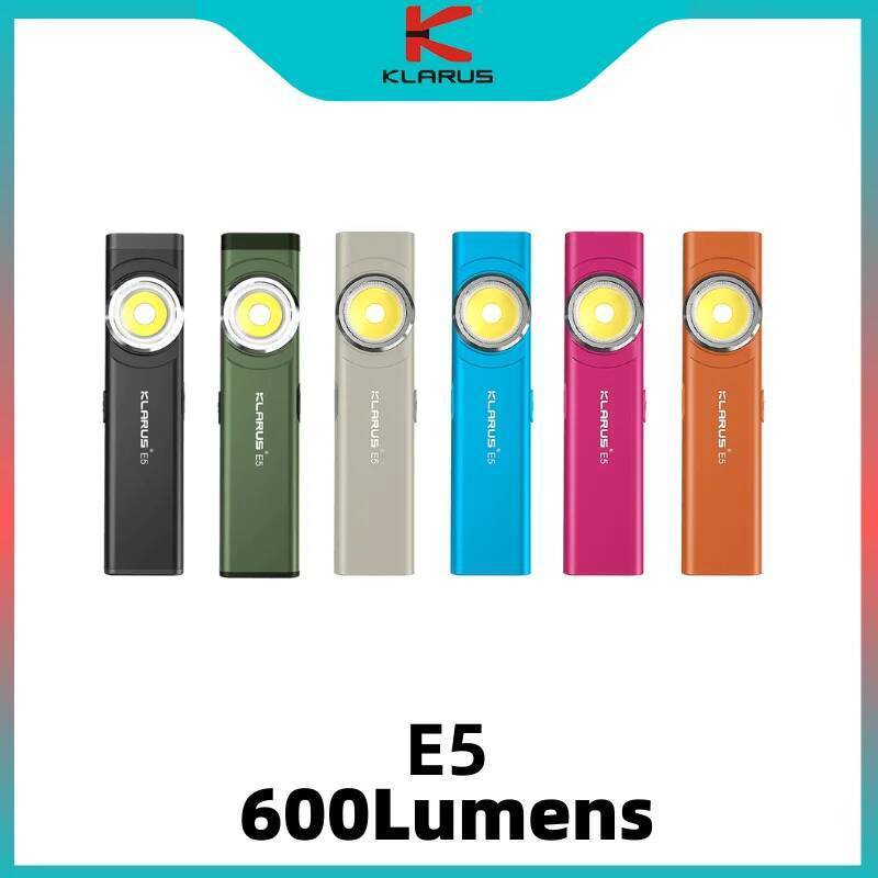 Klarus E5 COB Flashlight มีแม่เหล็ก 600 ลูเมนส์ พร้อมโหมดแสง 8 แบบ และชาร์จซ้ำด้วย USB