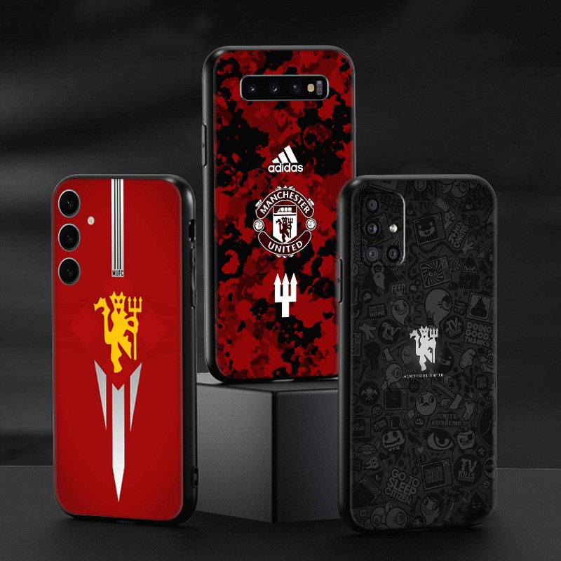 SAMSUNG D-14Manchester United FCสําหรับSamsung A54 5G A55 A60 A70 A71 A72 A73 F62 TPUซิลิโคนอ่อนนุ่มกันกระแทกหรูหราเคสโทรศัพท์สีดํา - รูปที่ 2